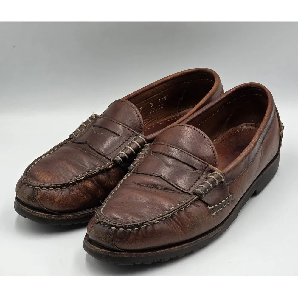 Allen Edmonds Nashua Tassel Loafers 1187 Mens 8 D Brown Leather Made in USA